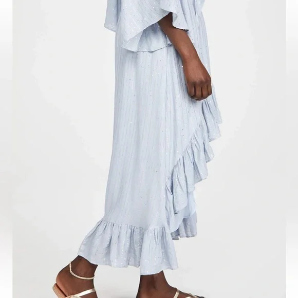 SUNDRESS Juliana Short Sleeve Blue Midi Dress XS / Small - Picture 3 of 9